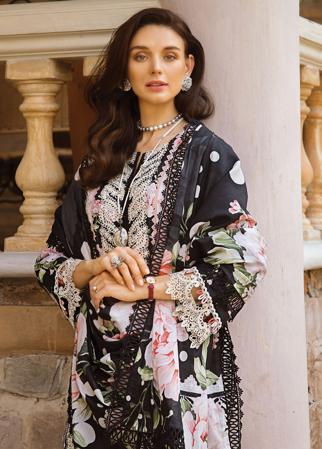 Elaf Chikankari Lawn Suits Unstitched 3 Piece EF24PC ECT 05B - Summer Collection