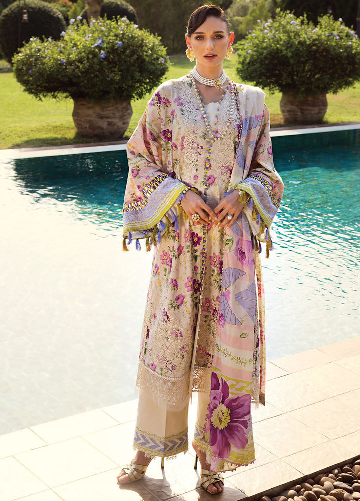 Elaf Chikankari Lawn Suits Unstitched 3 Piece EF24PC ECT 06A - Summer Collection