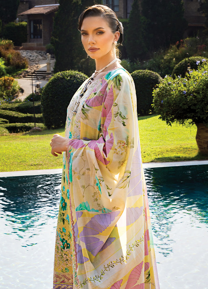 Elaf Chikankari Lawn Suits Unstitched 3 Piece EF24PC ECT 06B - Summer Collection