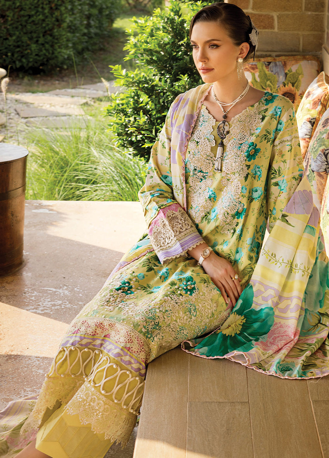 Elaf Chikankari Lawn Suits Unstitched 3 Piece EF24PC ECT 06B - Summer Collection