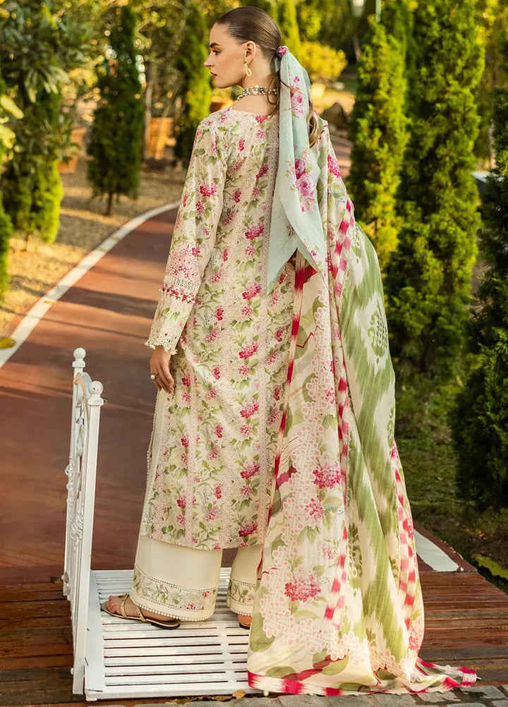 Elaf Chikankari Lawn Suits Unstitched 3 Piece EF25PC ELK-02B Sweet Greens - Summer Collection