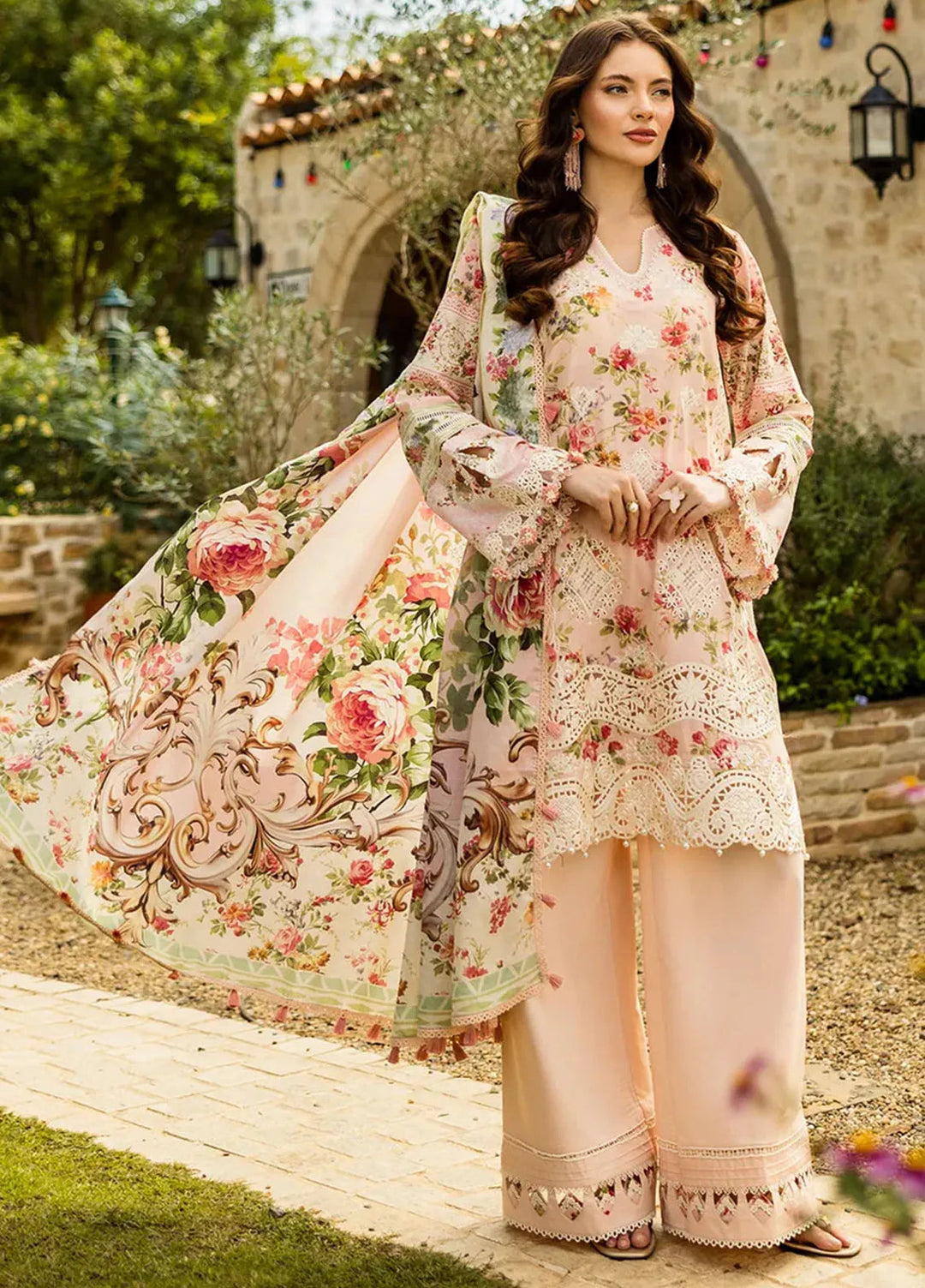 Elaf Chikankari Lawn Suits Unstitched 3 Piece EF25PC ELK-04B True Love - Summer Collection