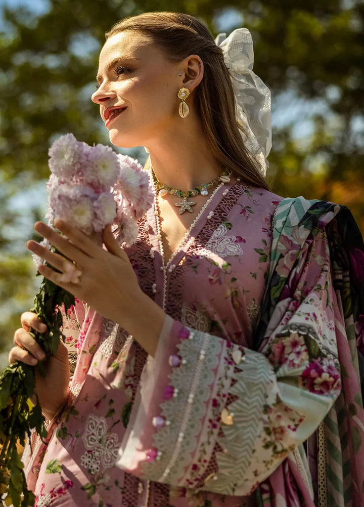 Elaf Chikankari Lawn Suits Unstitched 3 Piece EF25PC ELK-05B Fia - Summer Collection