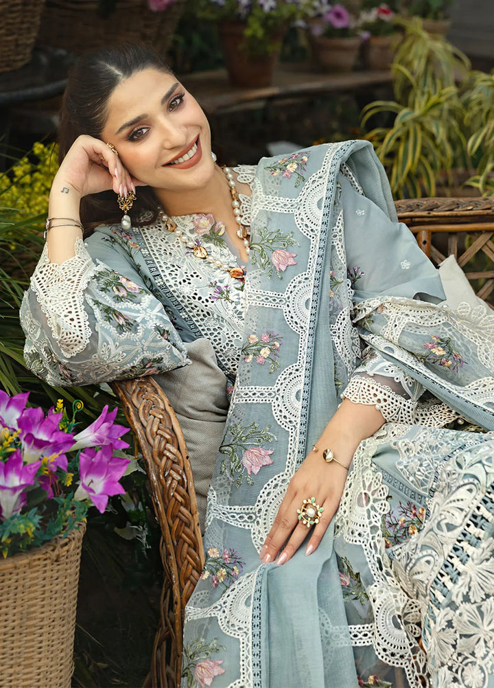 Elaf Embroidered Lawn Suit Unstitched 3 Piece EF25LL ELM- 03 B Samaa - Summer Collection