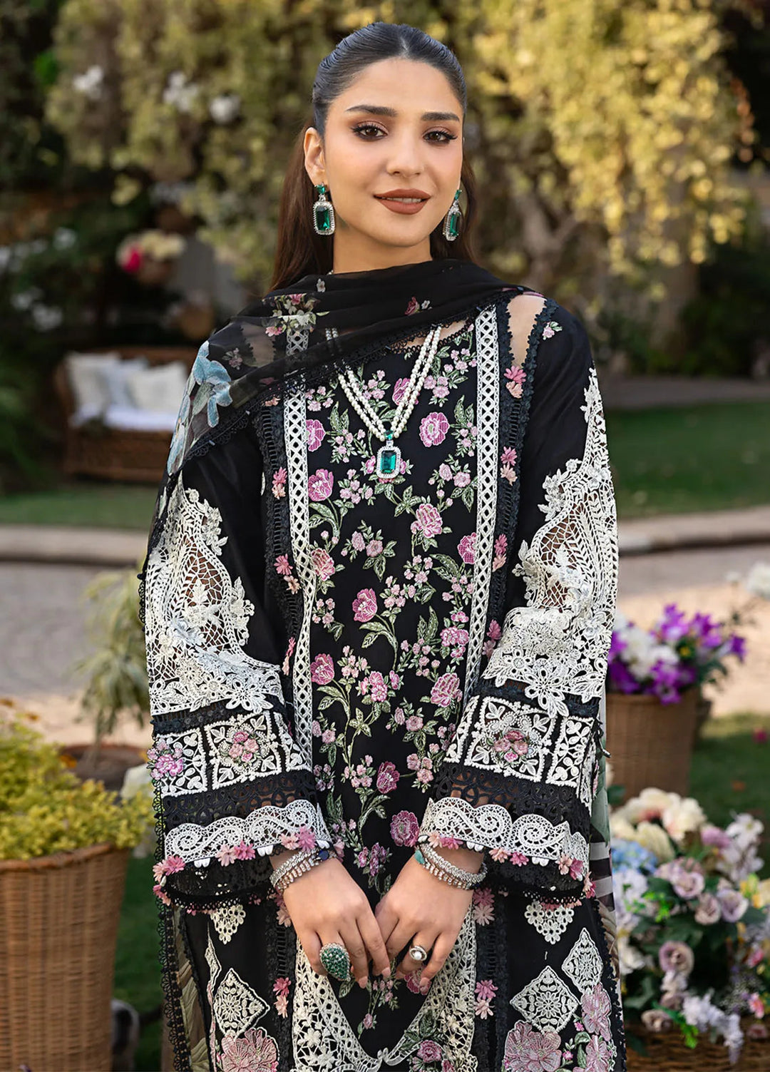 Elaf Embroidered Lawn Suit Unstitched 3 Piece EF25LL ELM- 04 Mahjabeen - Summer Collection