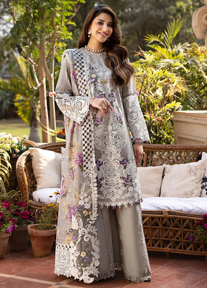Elaf Embroidered Lawn Suit Unstitched 3 Piece EF25LL ELM-05 Ramsha - Summer Collection