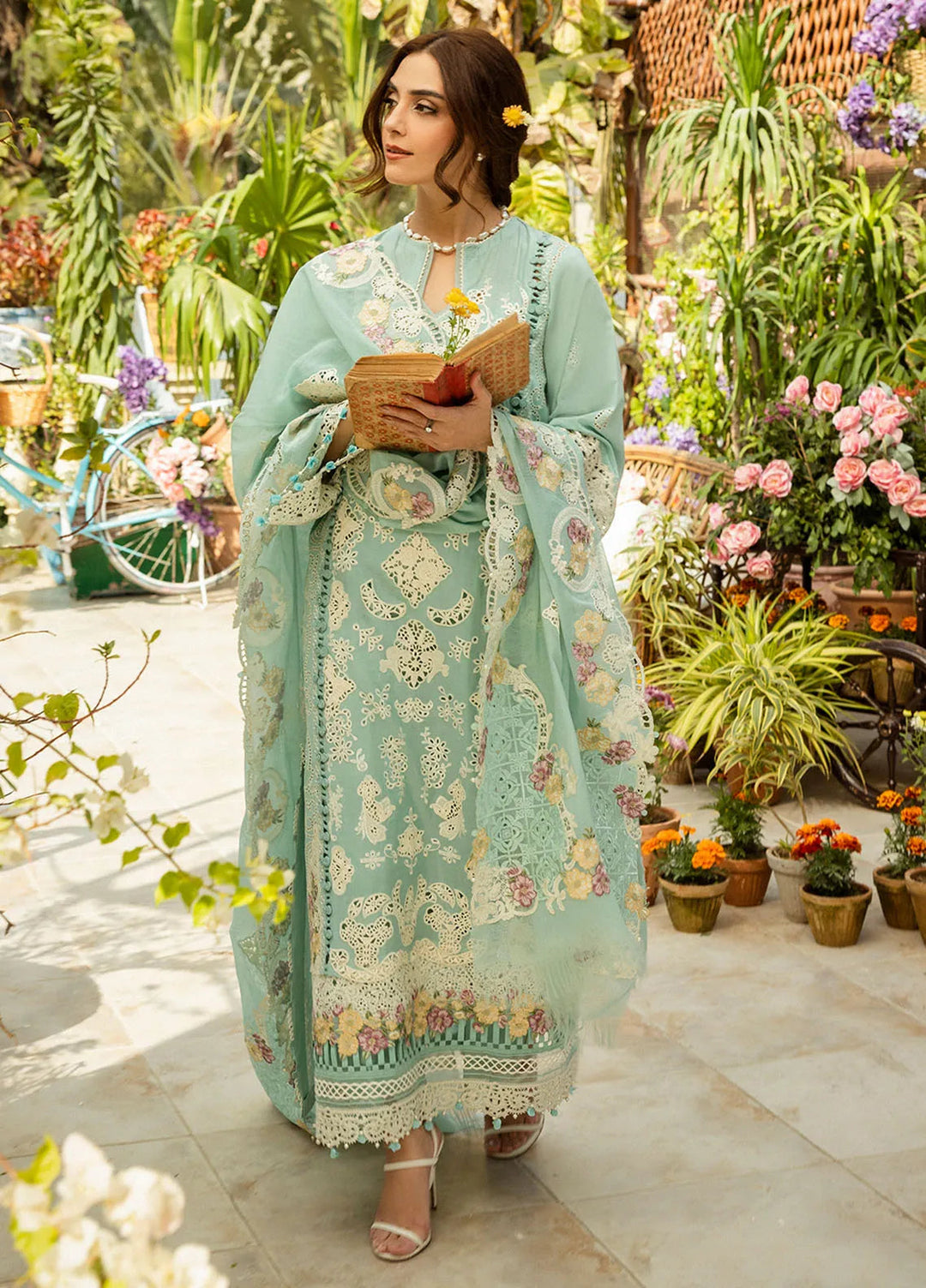 Elaf Embroidered Lawn Suit Unstitched 3 Piece EF25LL ELM-07 A Zarafshan - Summer Collection