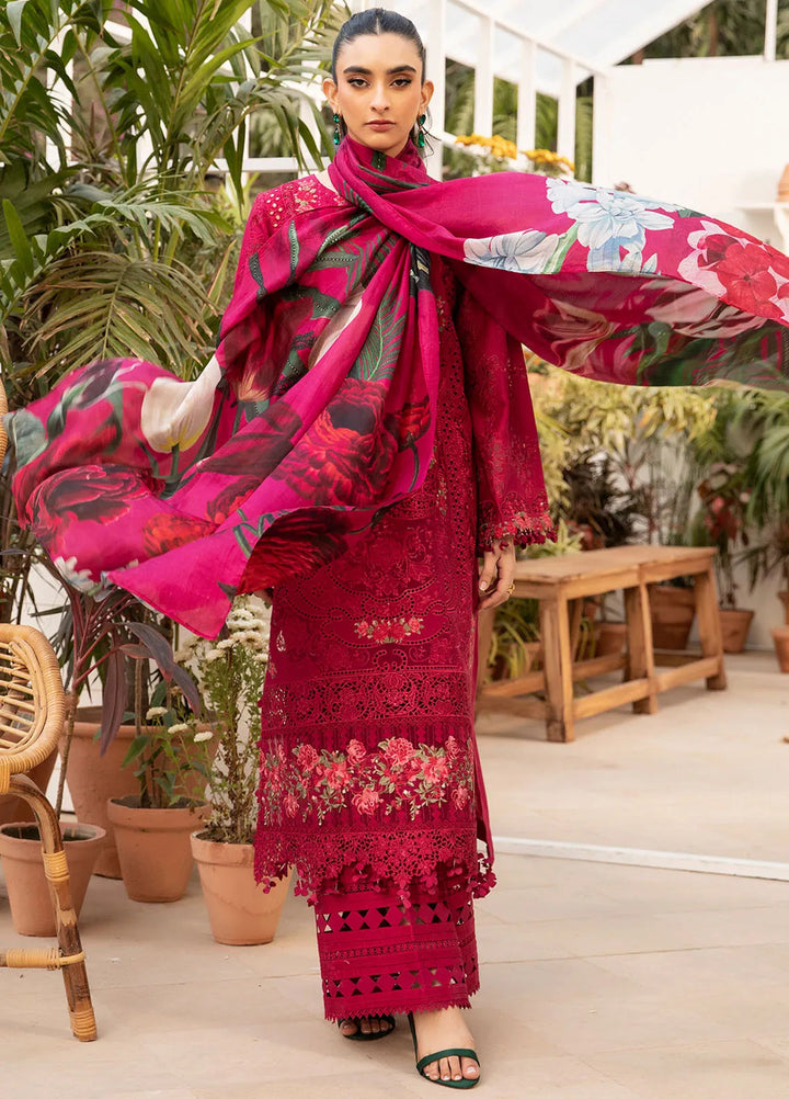 Elaf Embroidered Lawn Suit Unstitched 3 Piece EF25LL ELM-10 Gulnaar - Summer Collection