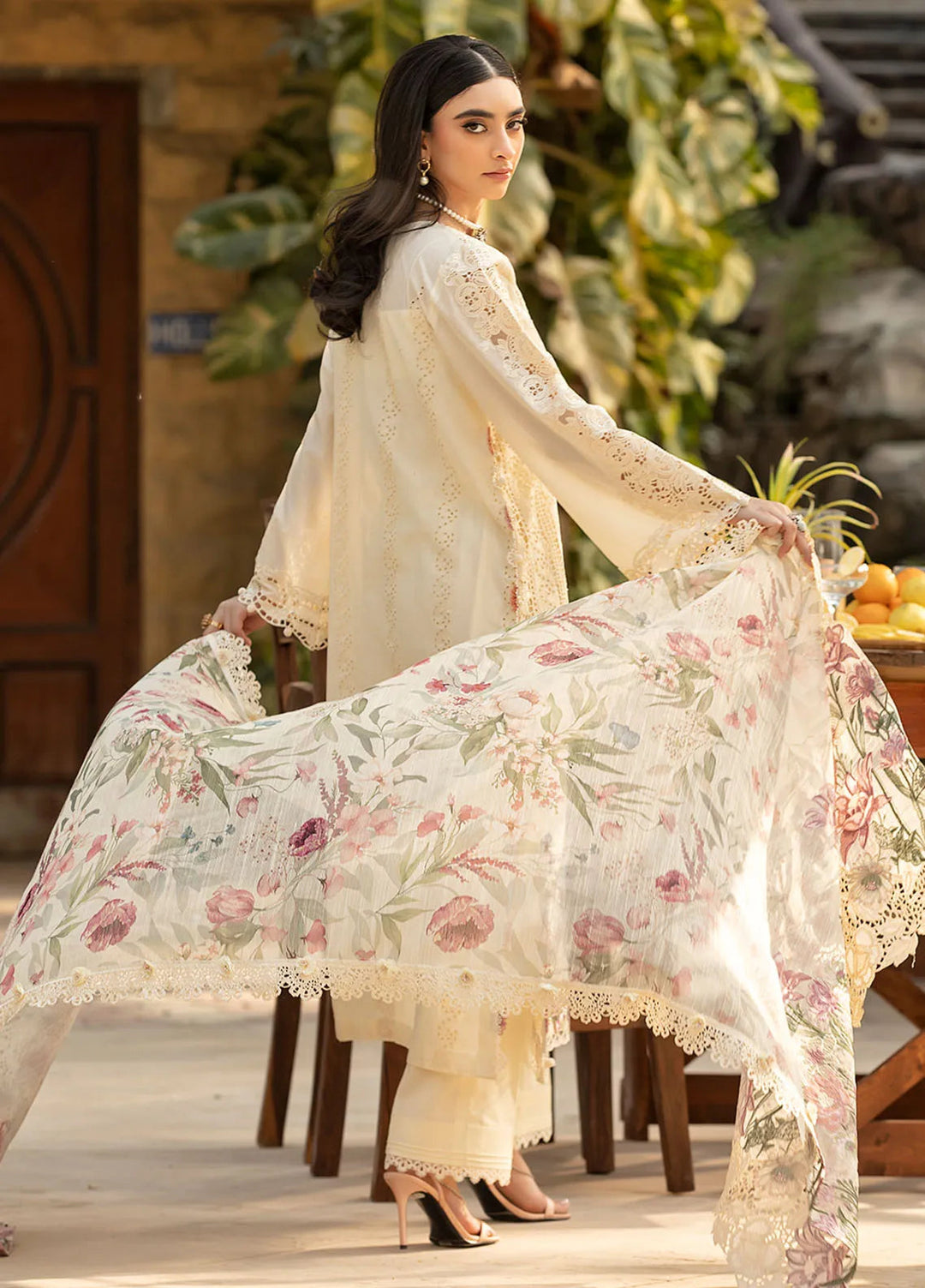 Elaf Embroidered Lawn Suit Unstitched 3 Piece EF25LL ELM-11 Kohinoor - Summer Collection