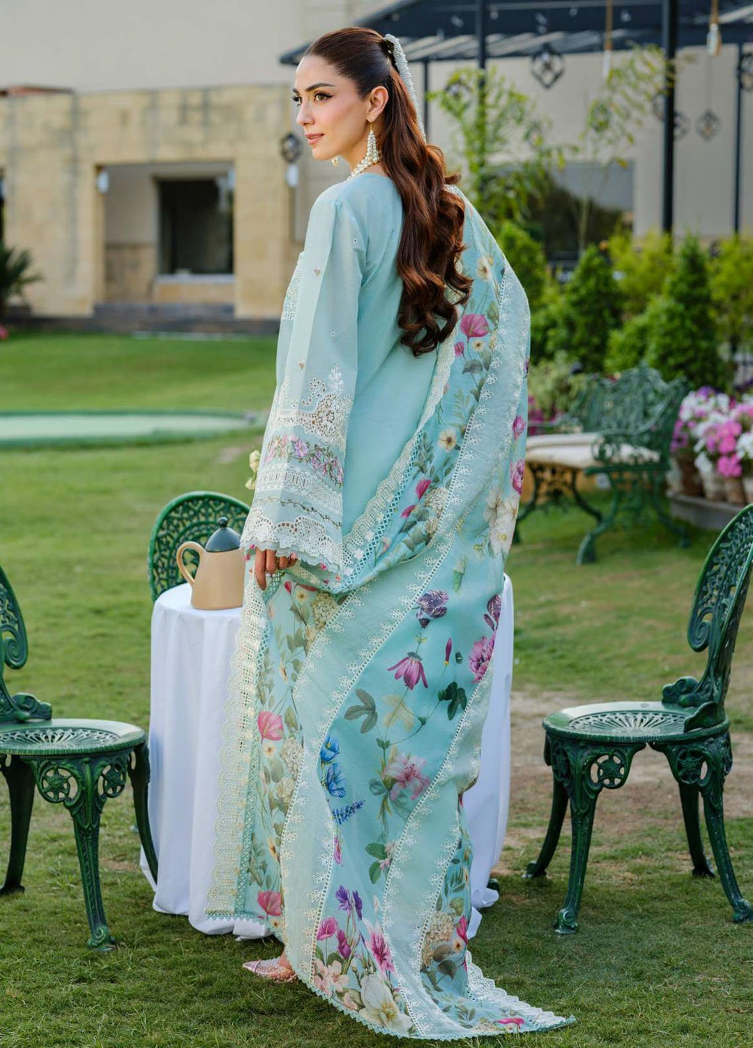 Elaf Embroidered Lawn Suits Unstitched 3 Piece EF25LV ELH-2B Zoya - Summer Collection