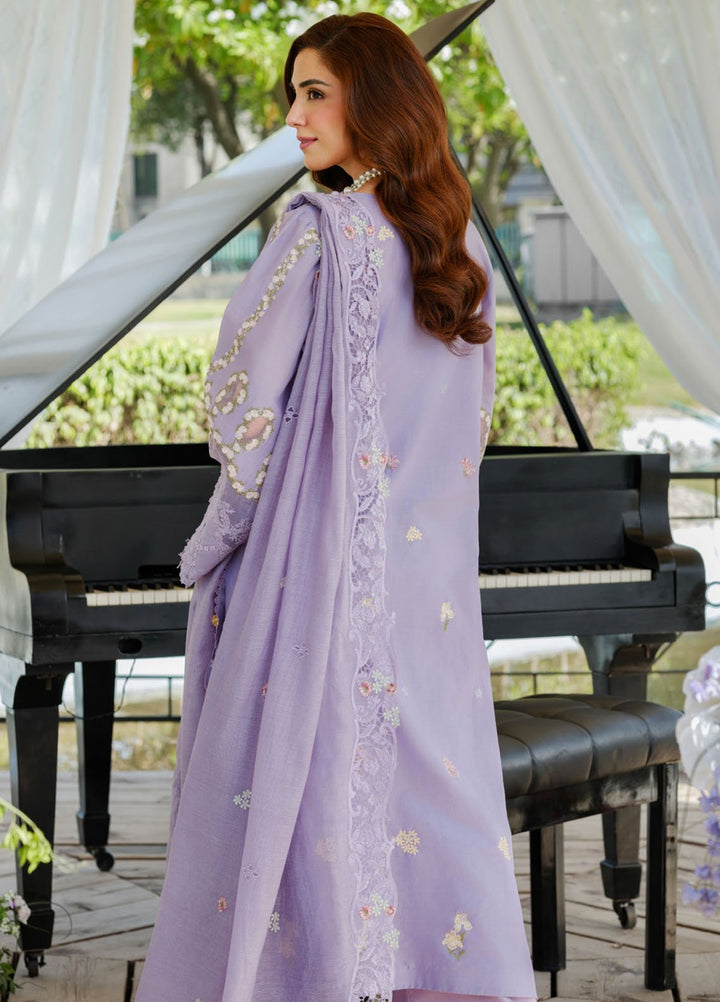 Elaf Embroidered Lawn Suits Unstitched 3 Piece EF25LV ELH-3A Paris Hues - Summer Collection
