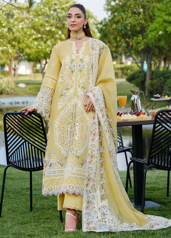 Elaf Embroidered Lawn Suits Unstitched 3 Piece EF25LV ELH-4A Dendelion - Summer Collection