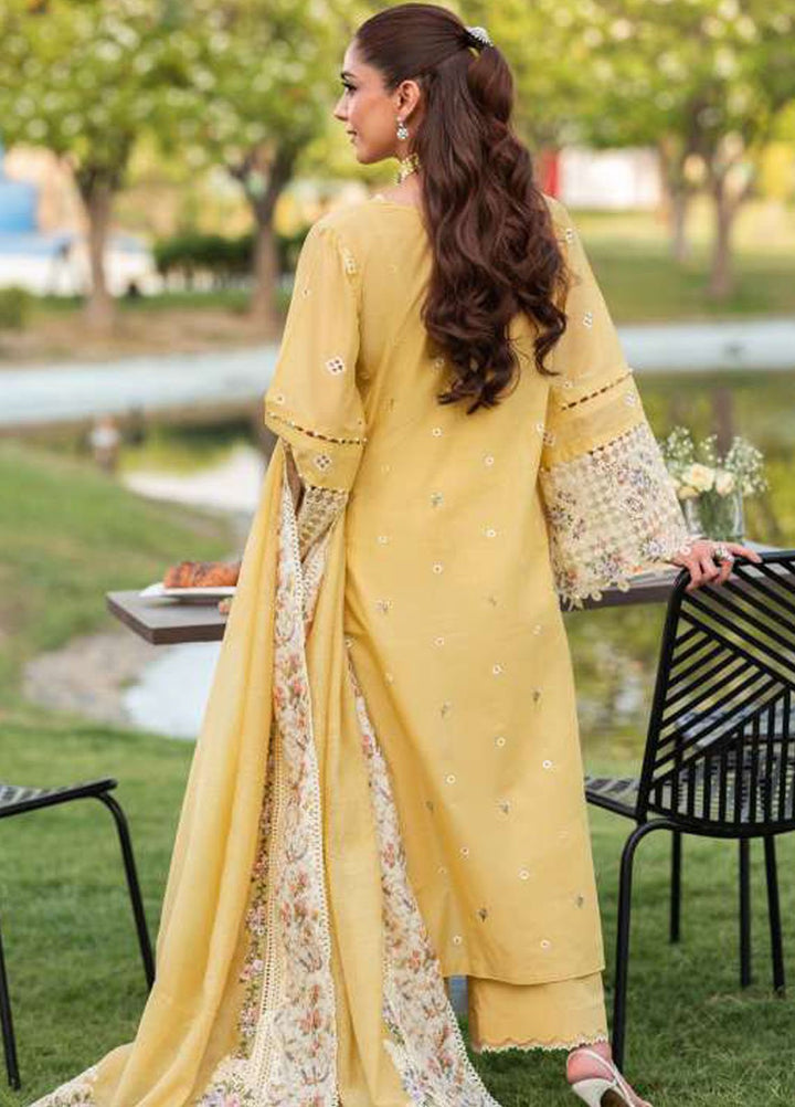 Elaf Embroidered Lawn Suits Unstitched 3 Piece EF25LV ELH-4A Dendelion - Summer Collection