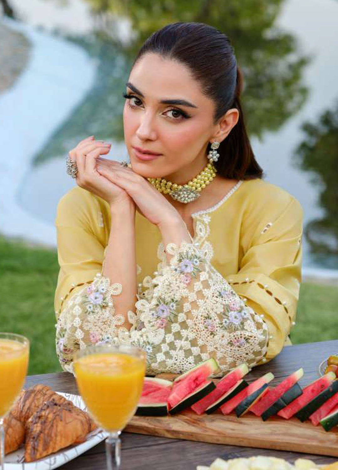 Elaf Embroidered Lawn Suits Unstitched 3 Piece EF25LV ELH-4A Dendelion - Summer Collection