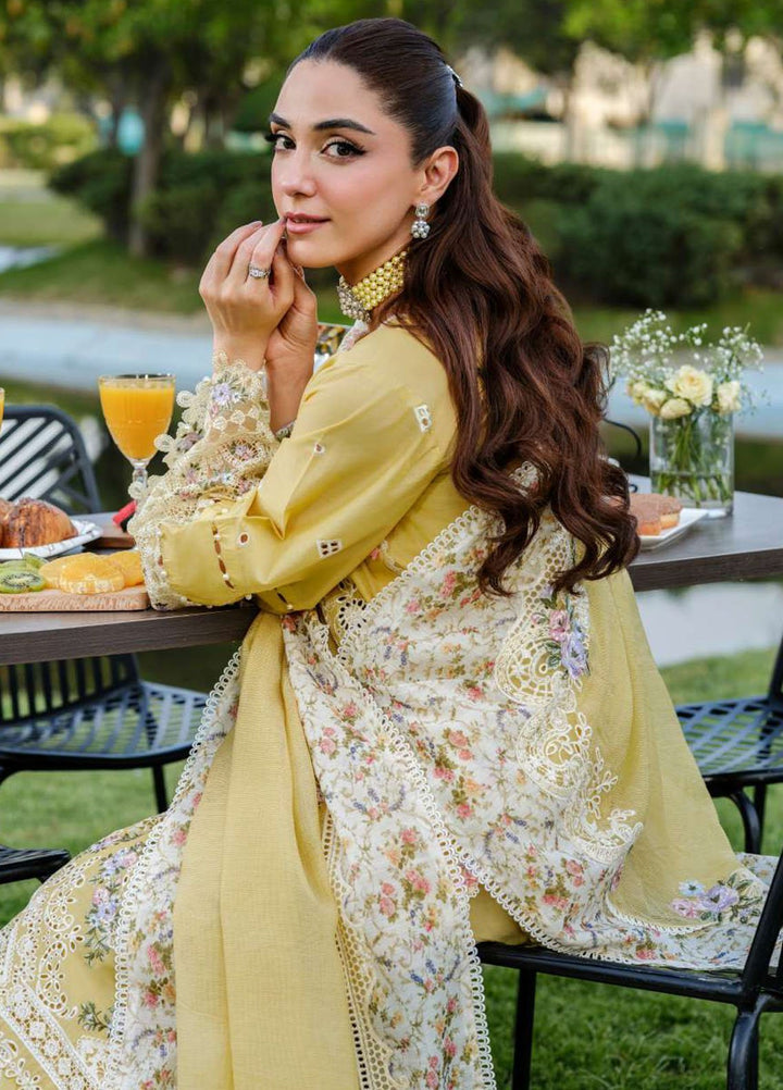 Elaf Embroidered Lawn Suits Unstitched 3 Piece EF25LV ELH-4A Dendelion - Summer Collection