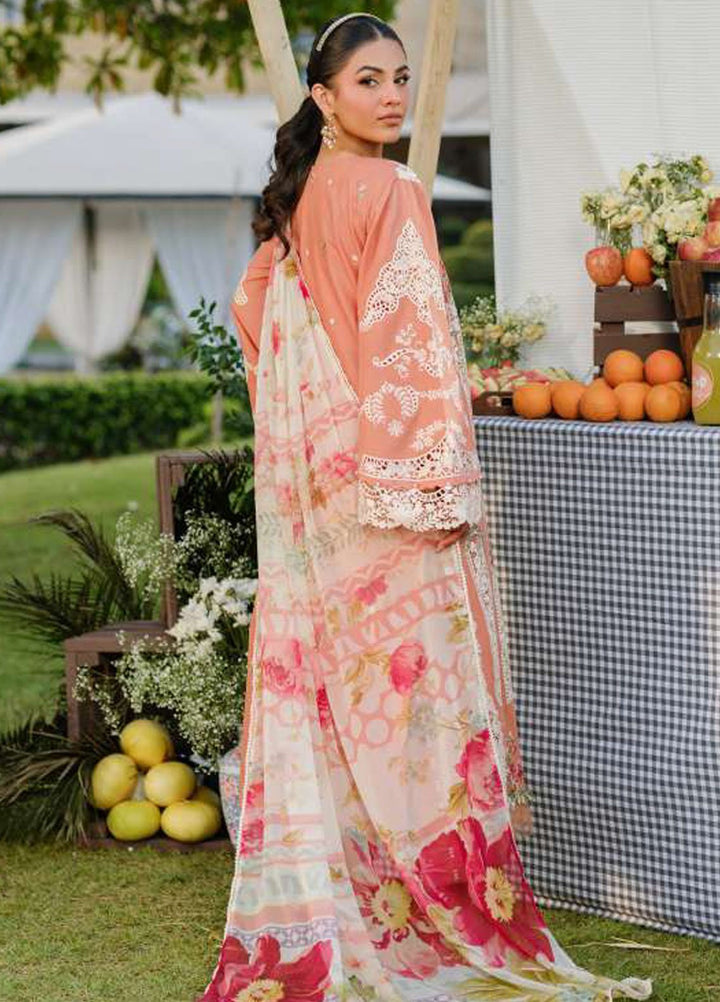 Elaf Embroidered Lawn Suits Unstitched 3 Piece EF25LV ELH-5A Autumn dream - Summer Collection