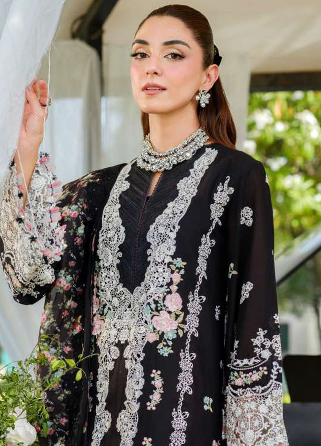 Elaf Embroidered Lawn Suits Unstitched 3 Piece EF25LV ELH-6A Serena - Summer Collection