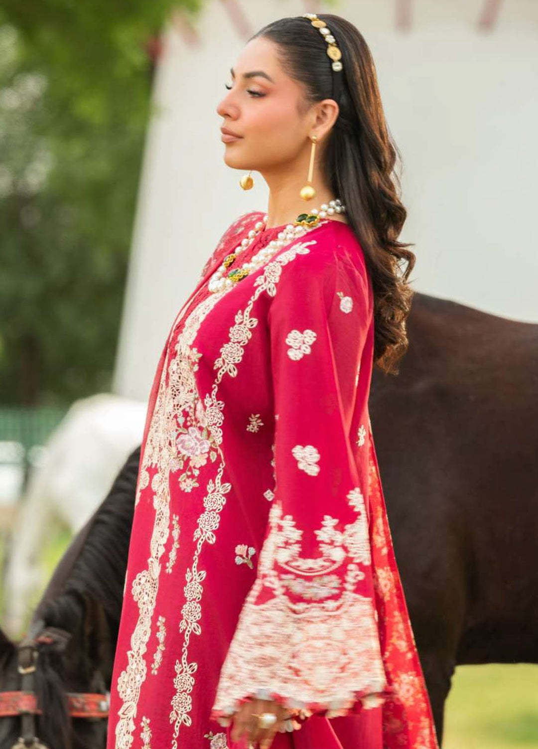 Elaf Embroidered Lawn Suits Unstitched 3 Piece EF25LV ELH-6B Juliet - Summer Collection