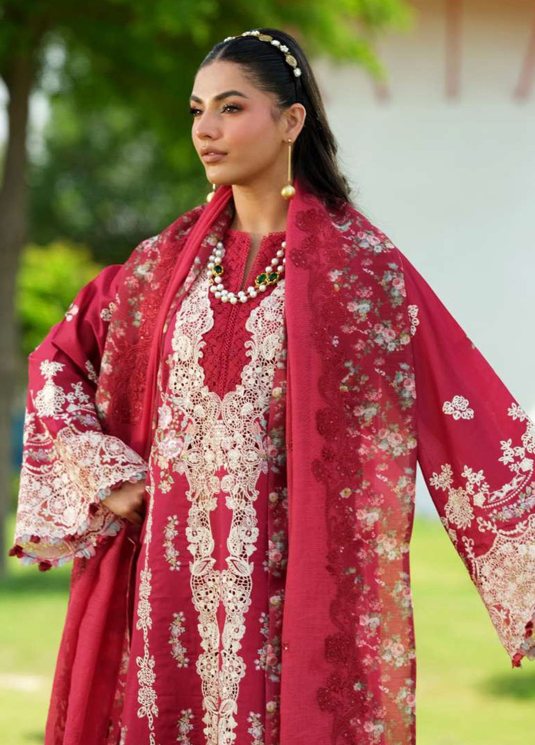 Elaf Embroidered Lawn Suits Unstitched 3 Piece EF25LV ELH-6B Juliet - Summer Collection