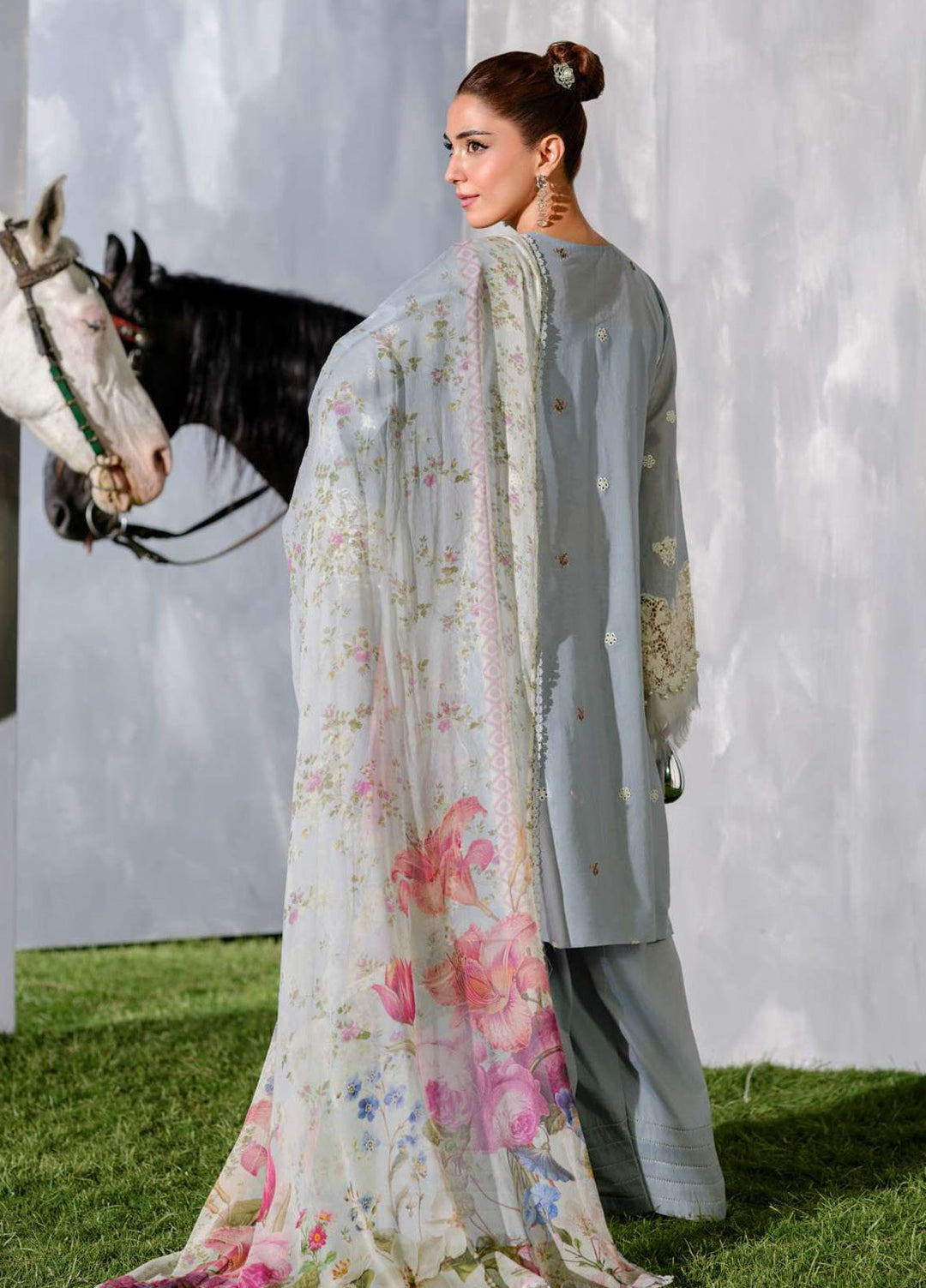 Elaf Embroidered Lawn Suits Unstitched 3 Piece EF25LV ELH-7B Issabel - Summer Collection