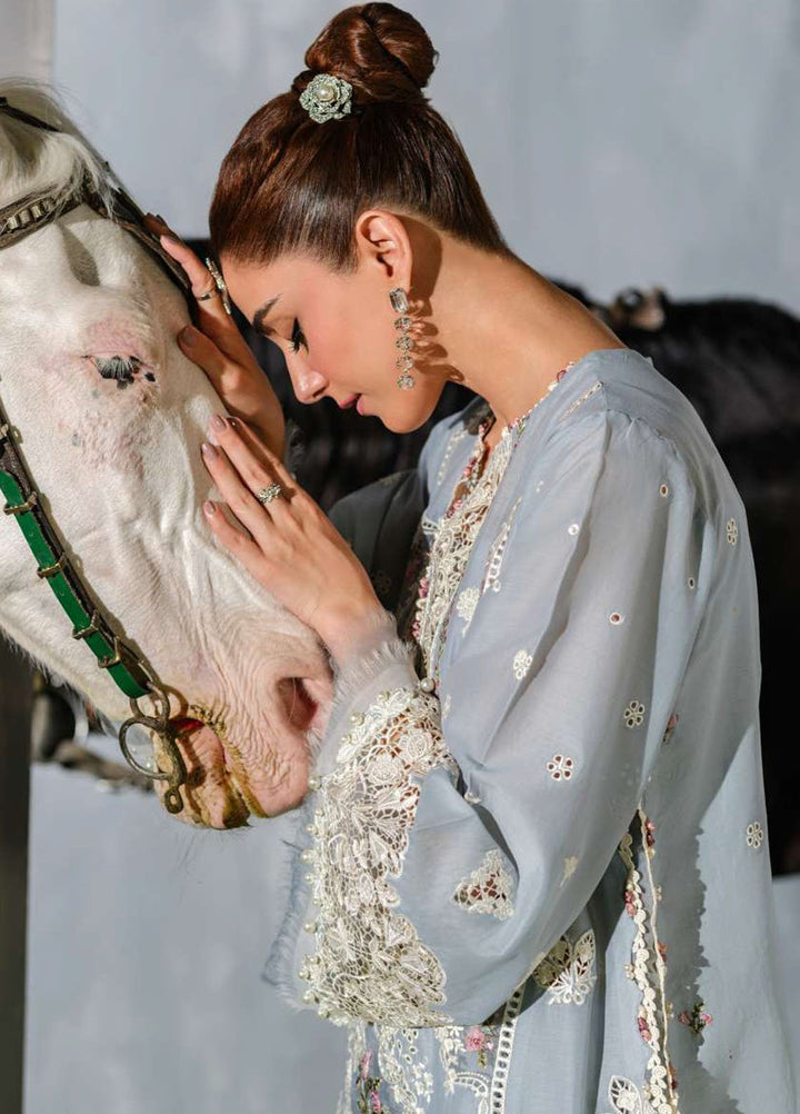 Elaf Embroidered Lawn Suits Unstitched 3 Piece EF25LV ELH-7B Issabel - Summer Collection