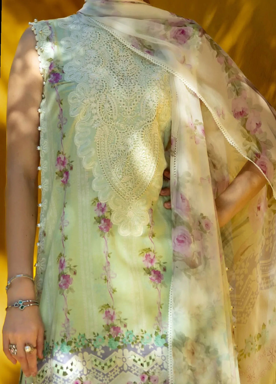 Elaf Embroidered Lawn Suits Unstitched 3 Piece EL25SL ETS-01A - Summer Collection