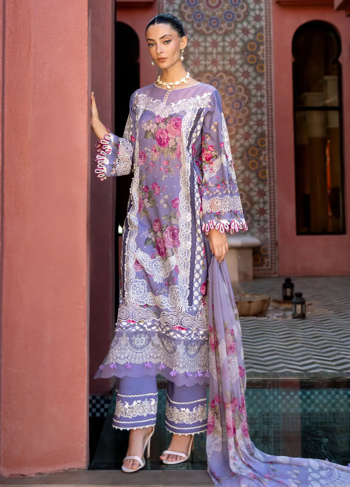 Elaf Embroidered Lawn Suits Unstitched 3 Piece EL25SL ETS-02A - Summer Collection