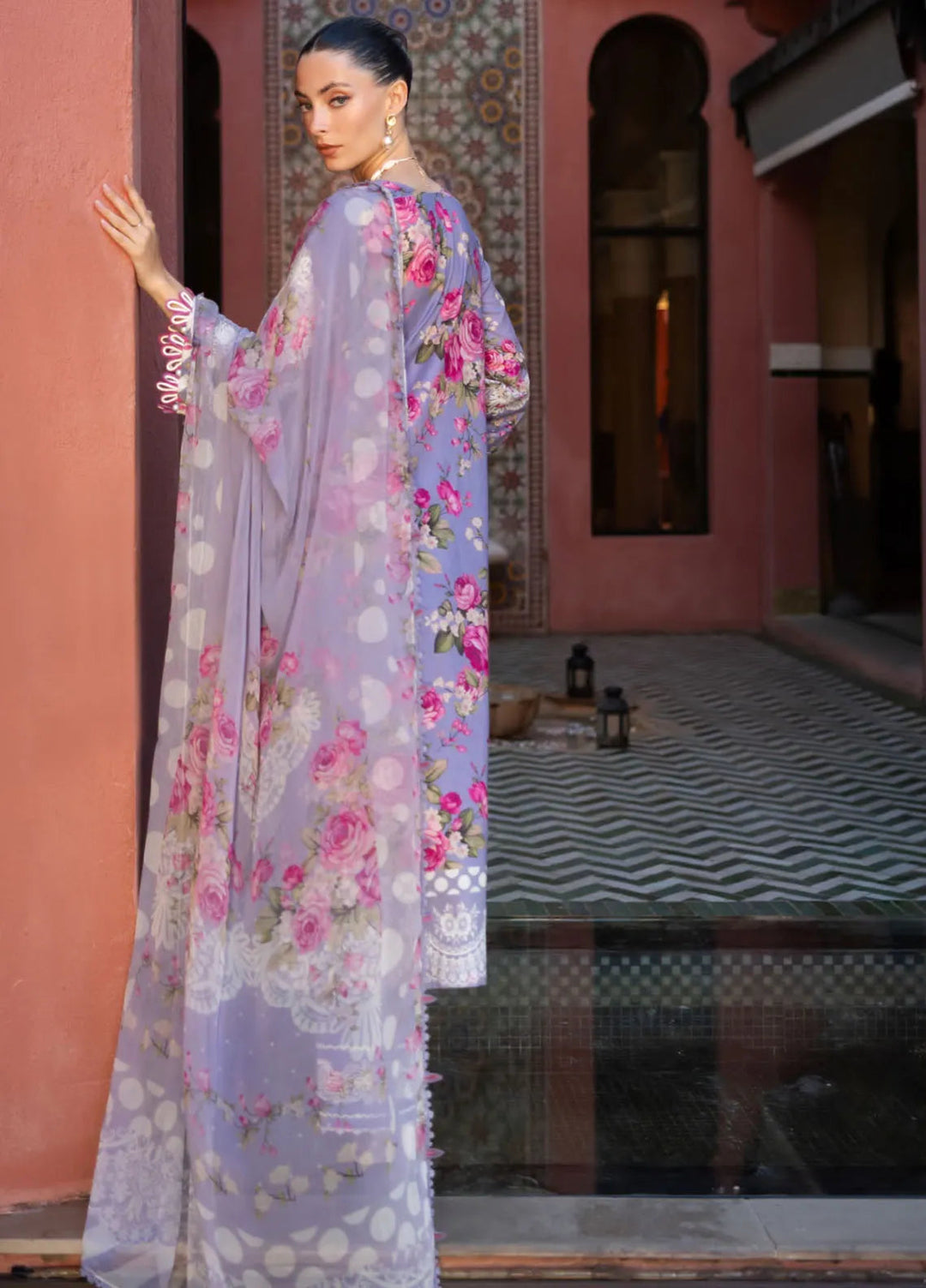 Elaf Embroidered Lawn Suits Unstitched 3 Piece EL25SL ETS-02A - Summer Collection