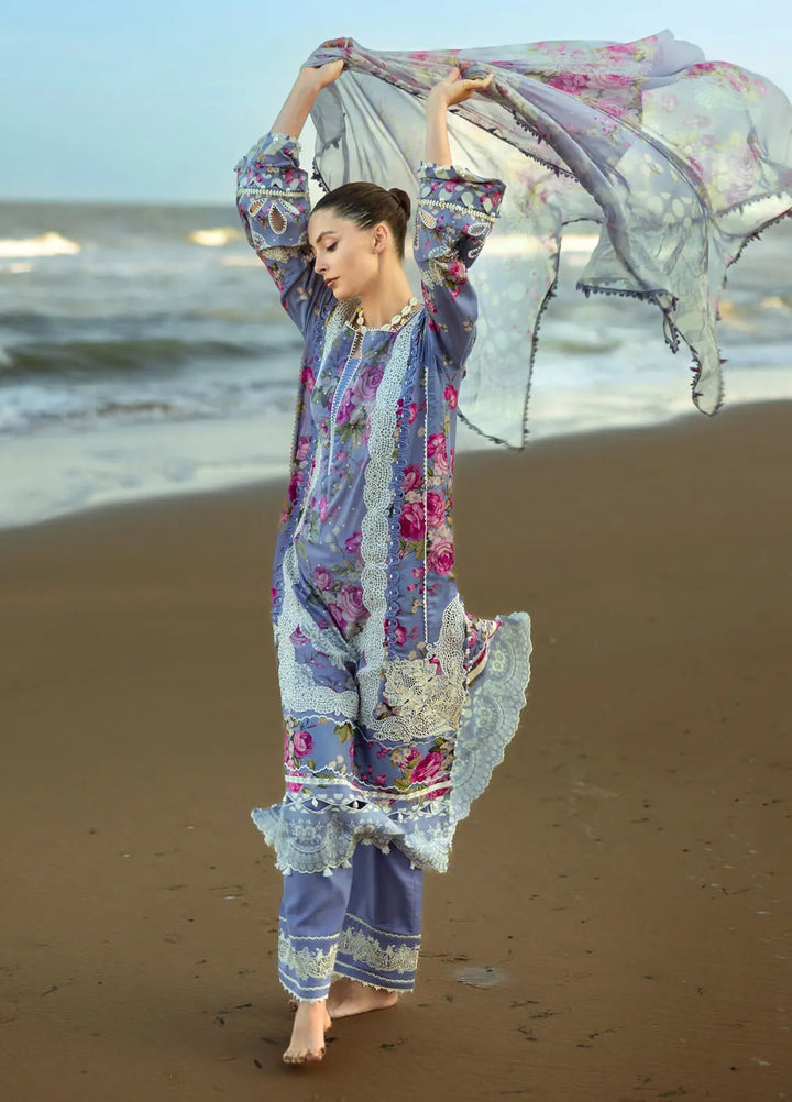 Elaf Embroidered Lawn Suits Unstitched 3 Piece EL25SL ETS-02A - Summer Collection