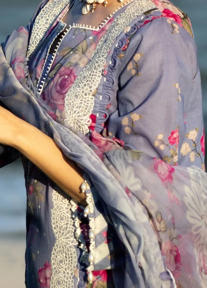 Elaf Embroidered Lawn Suits Unstitched 3 Piece EL25SL ETS-02A - Summer Collection