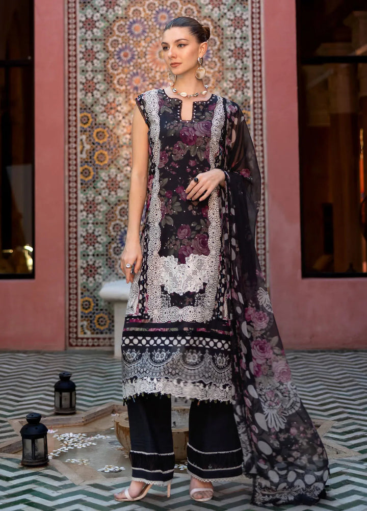 Elaf Embroidered Lawn Suits Unstitched 3 Piece EL25SL ETS-02B - Summer Collection