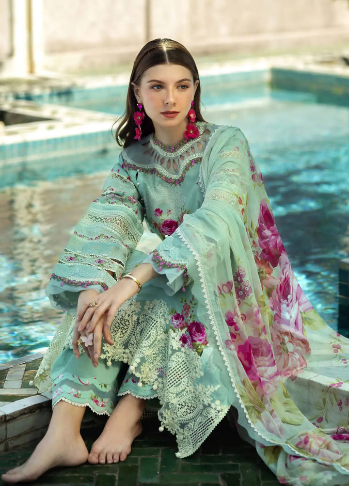 Elaf Embroidered Lawn Suits Unstitched 3 Piece EL25SL ETS-03A - Summer Collection