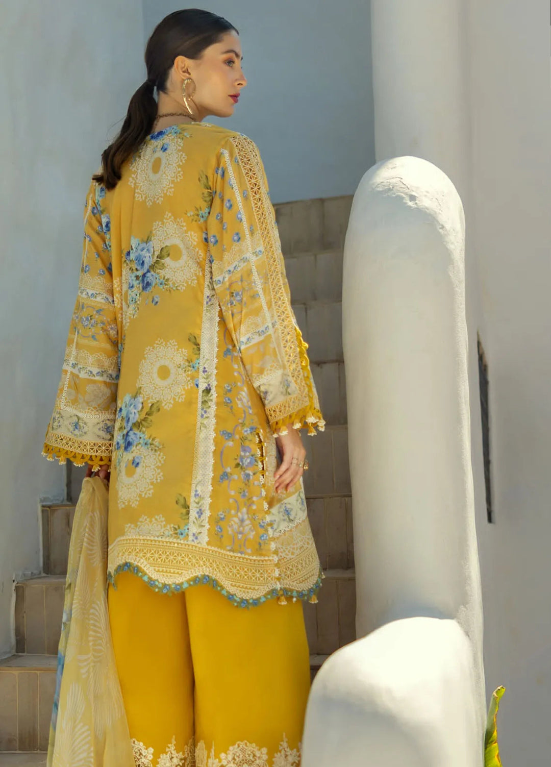 Elaf Embroidered Lawn Suits Unstitched 3 Piece EL25SL ETS-03B - Summer Collection
