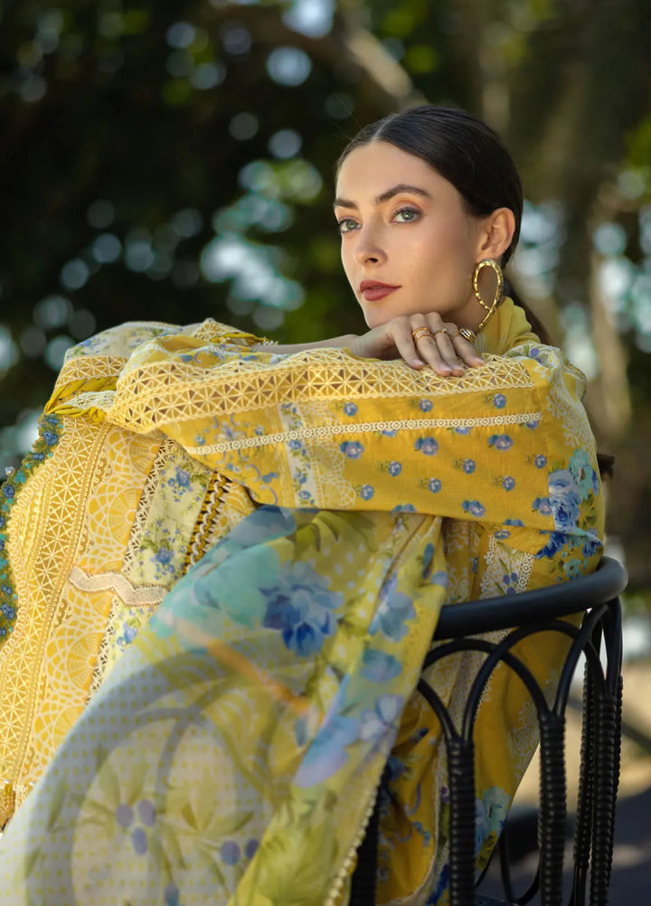 Elaf Embroidered Lawn Suits Unstitched 3 Piece EL25SL ETS-03B - Summer Collection