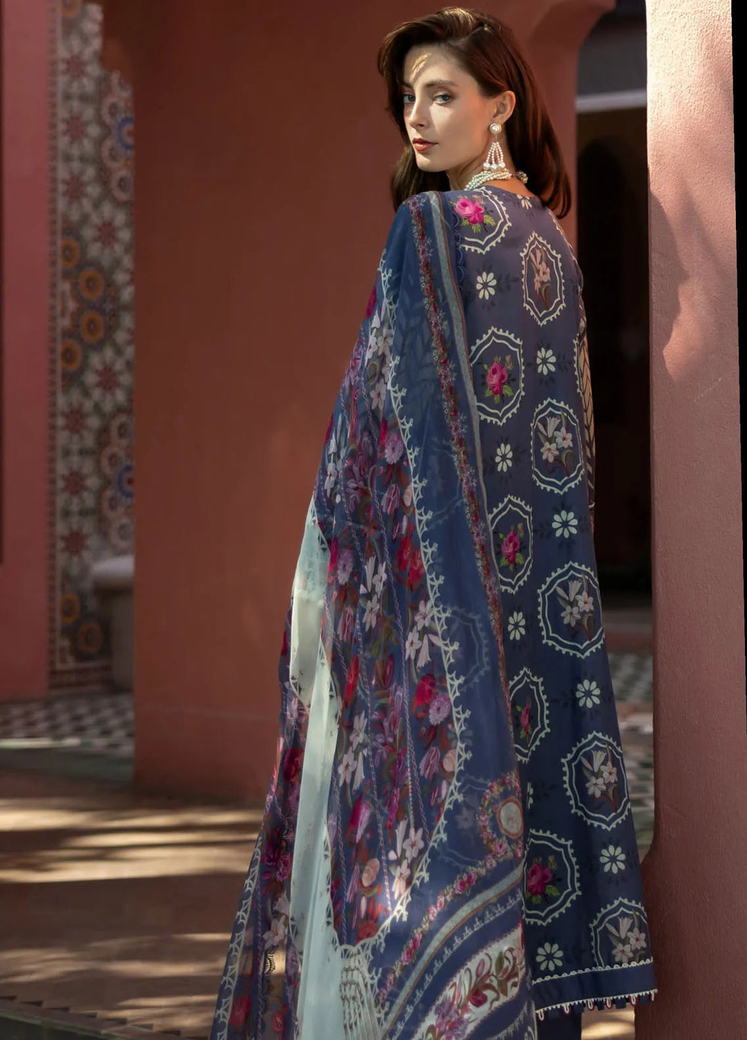 Elaf Embroidered Lawn Suits Unstitched 3 Piece EL25SL ETS-04A - Summer Collection