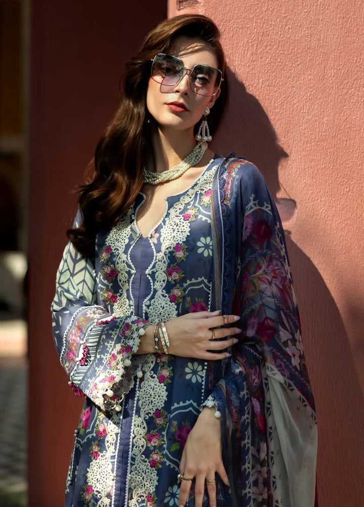 Elaf Embroidered Lawn Suits Unstitched 3 Piece EL25SL ETS-04A - Summer Collection