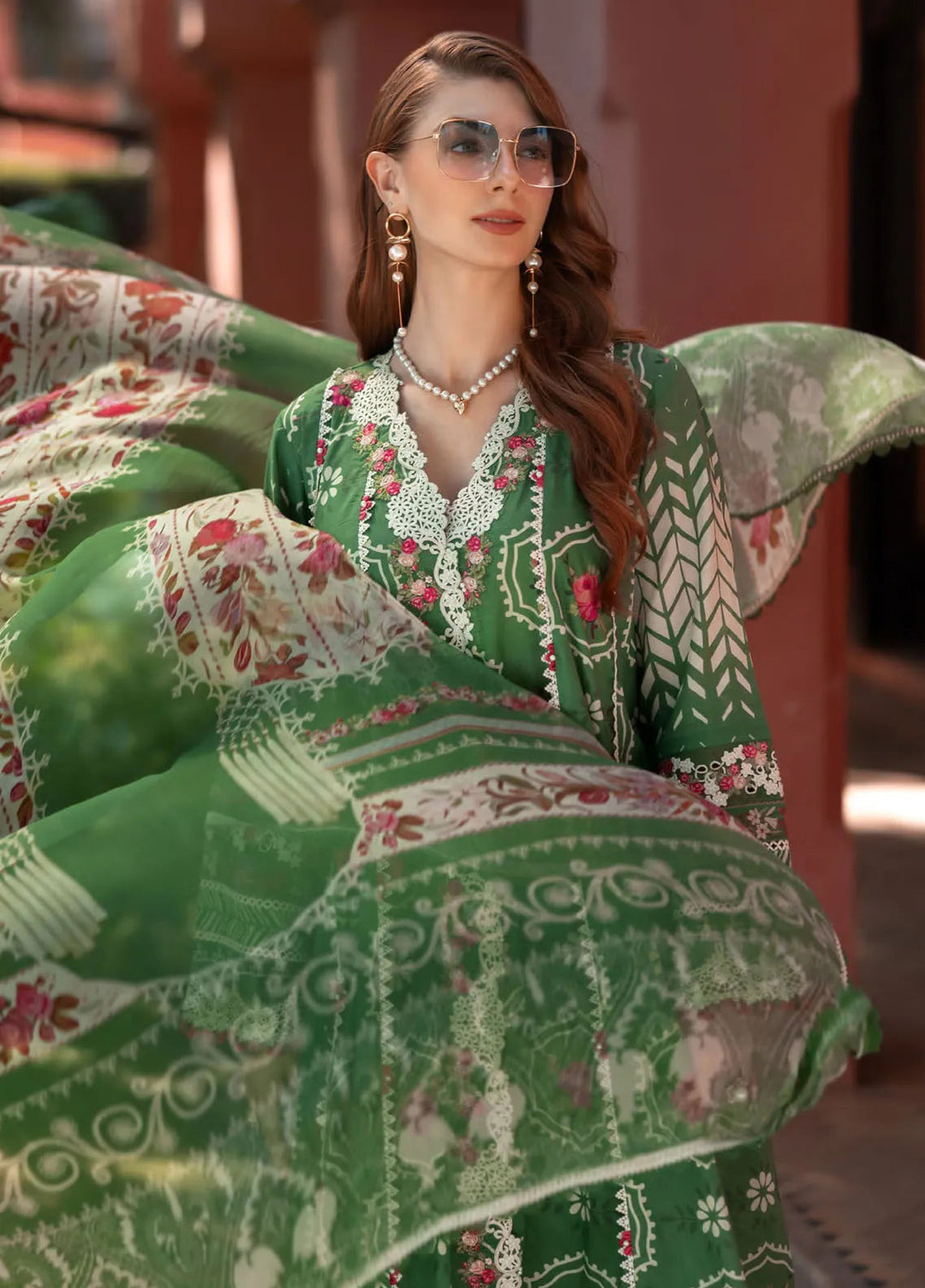 Elaf Embroidered Lawn Suits Unstitched 3 Piece EL25SL ETS-04B - Summer Collection