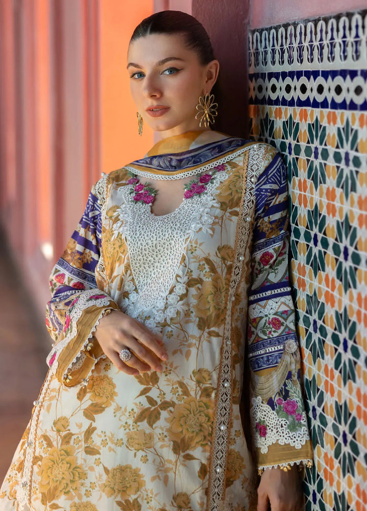 Elaf Embroidered Lawn Suits Unstitched 3 Piece EL25SL ETS-05A - Summer Collection