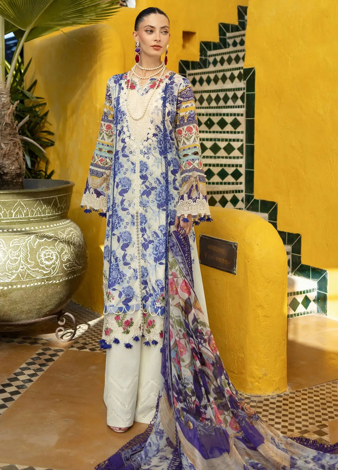 Elaf Embroidered Lawn Suits Unstitched 3 Piece EL25SL ETS-05B - Summer Collection