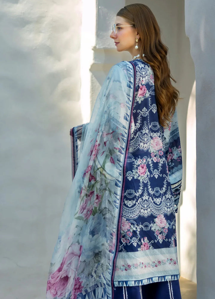 Elaf Embroidered Lawn Suits Unstitched 3 Piece EL25SL ETS-06A - Summer Collection
