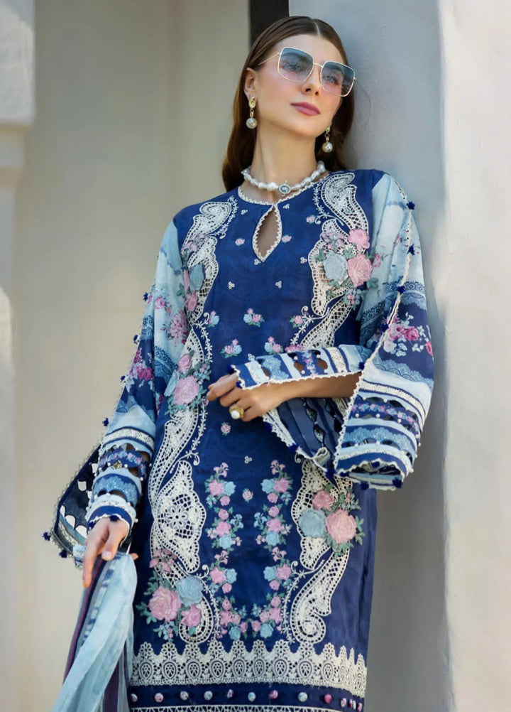 Elaf Embroidered Lawn Suits Unstitched 3 Piece EL25SL ETS-06A - Summer Collection