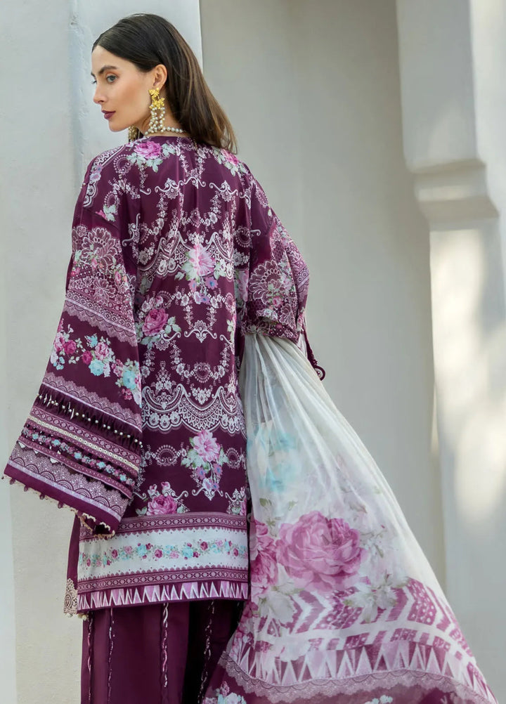 Elaf Embroidered Lawn Suits Unstitched 3 Piece EL25SL ETS-06B - Summer Collection