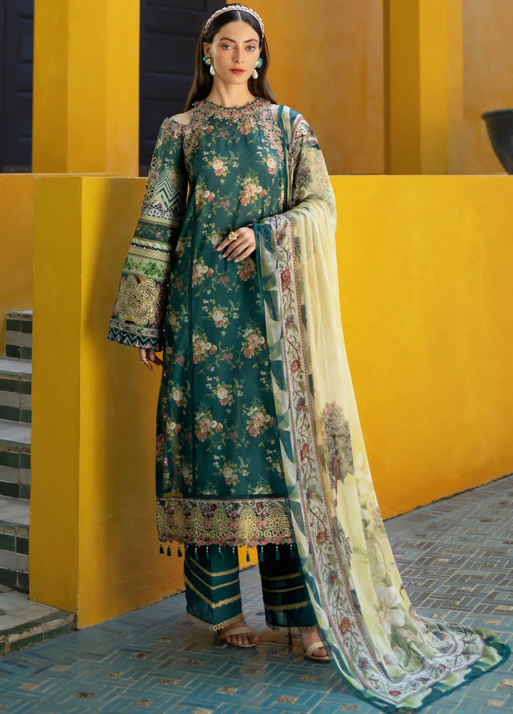 Elaf Embroidered Lawn Suits Unstitched 3 Piece EL25SL ETS-07A - Summer Collection