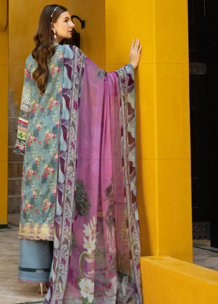 Elaf Embroidered Lawn Suits Unstitched 3 Piece EL25SL ETS-07B - Summer Collection