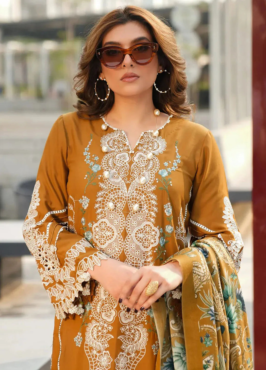 Elaf Embroidered Linen Suit Unstitched 3 Piece EPW-3A Sunkissed Meadows - Winter Collection