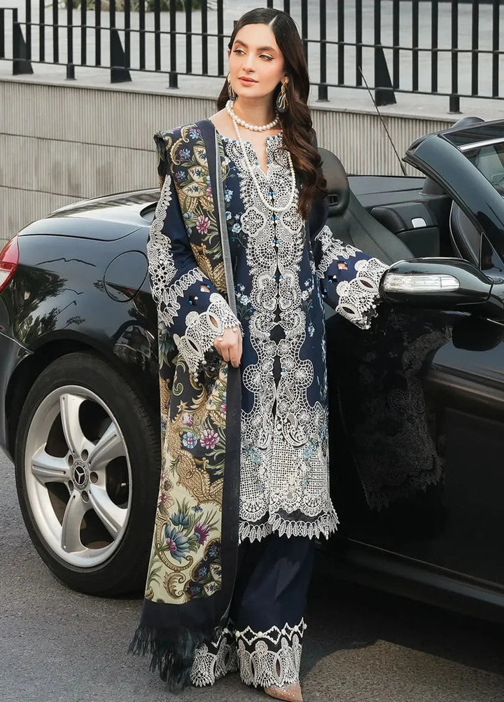 Elaf Embroidered Linen Suit Unstitched 3 Piece EPW-3B Dreamy Embrace - Winter Collection