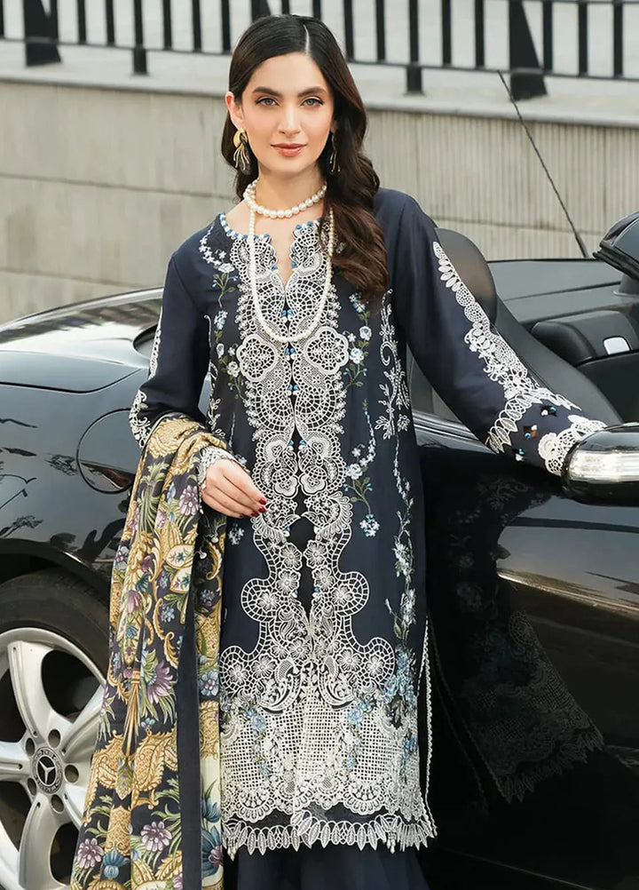 Elaf Embroidered Linen Suit Unstitched 3 Piece EPW-3B Dreamy Embrace - Winter Collection