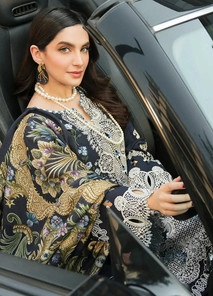 Elaf Embroidered Linen Suit Unstitched 3 Piece EPW-3B Dreamy Embrace - Winter Collection