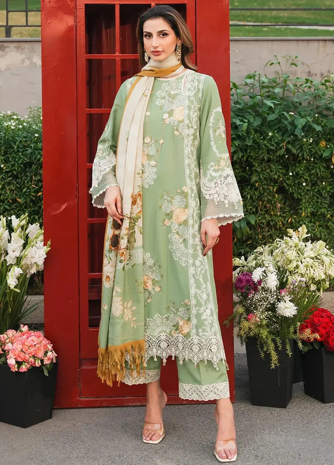 Elaf Embroidered Linen Suit Unstitched 3 Piece EPW-4B Whispers of Joy - Winter Collection