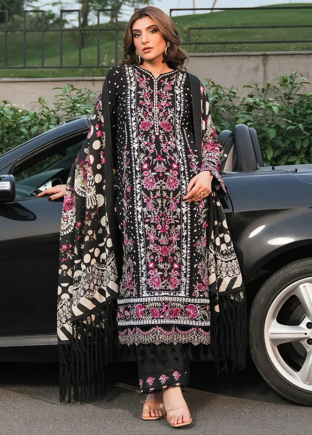 Elaf Embroidered Linen Suit Unstitched 3 Piece EPW-8B Boundless Dreams - Winter Collection